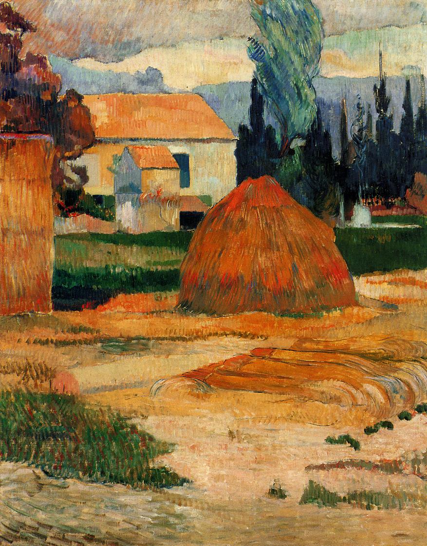 Haystack, near Arles - Paul Gauguin Painting